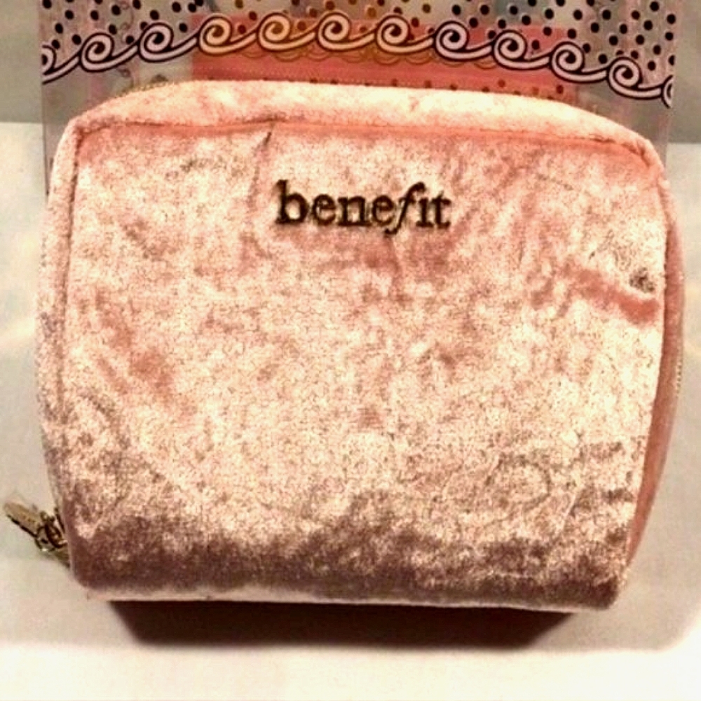 🌈4/$25 Benefit Cosmetics Pink Velvet Cosmetic Bag NEW!